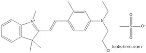 Molecular Structure of 88519-91-9 (3H-Indolium,2-[2-[4-[(2-chloroethyl)ethylamino]-2-methylphenyl]ethenyl]-1,3,3-trimethyl-, methanesulfonate)